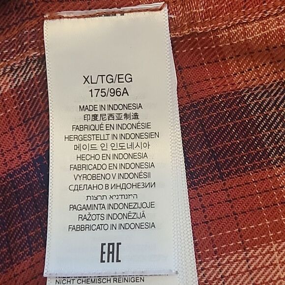 Marmot Fairfax Midweight Flannel Plaid Shirt Color: Red Ochre Size XL - Picture 10 of 13